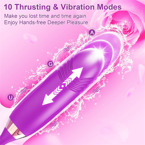 Quusvik - Rose Muncher Rose Kiss Tongue Vibrator With Thrusting Dildo Vibrator