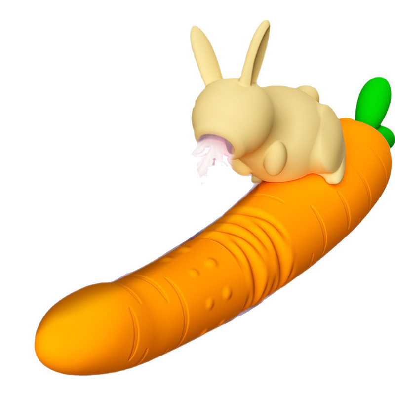 Cute Rabbit & Carrot Modular Suction & Heated Vibrating Wand Set
