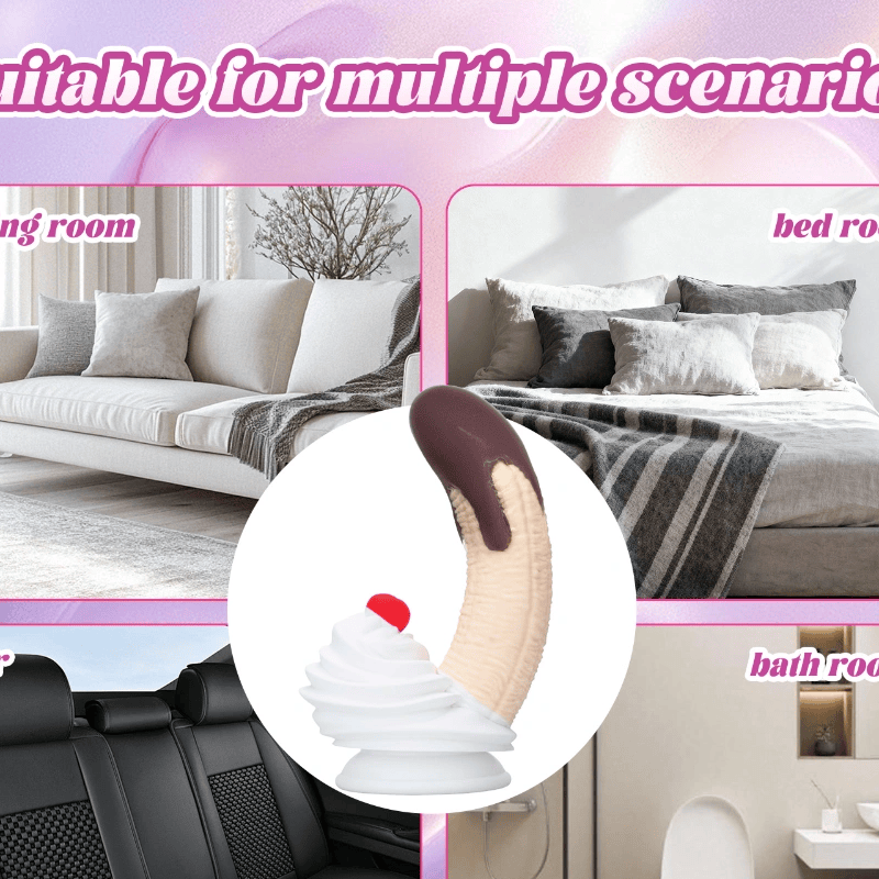 Chocolate Dipped Banana Split Cake Silicone Dildo