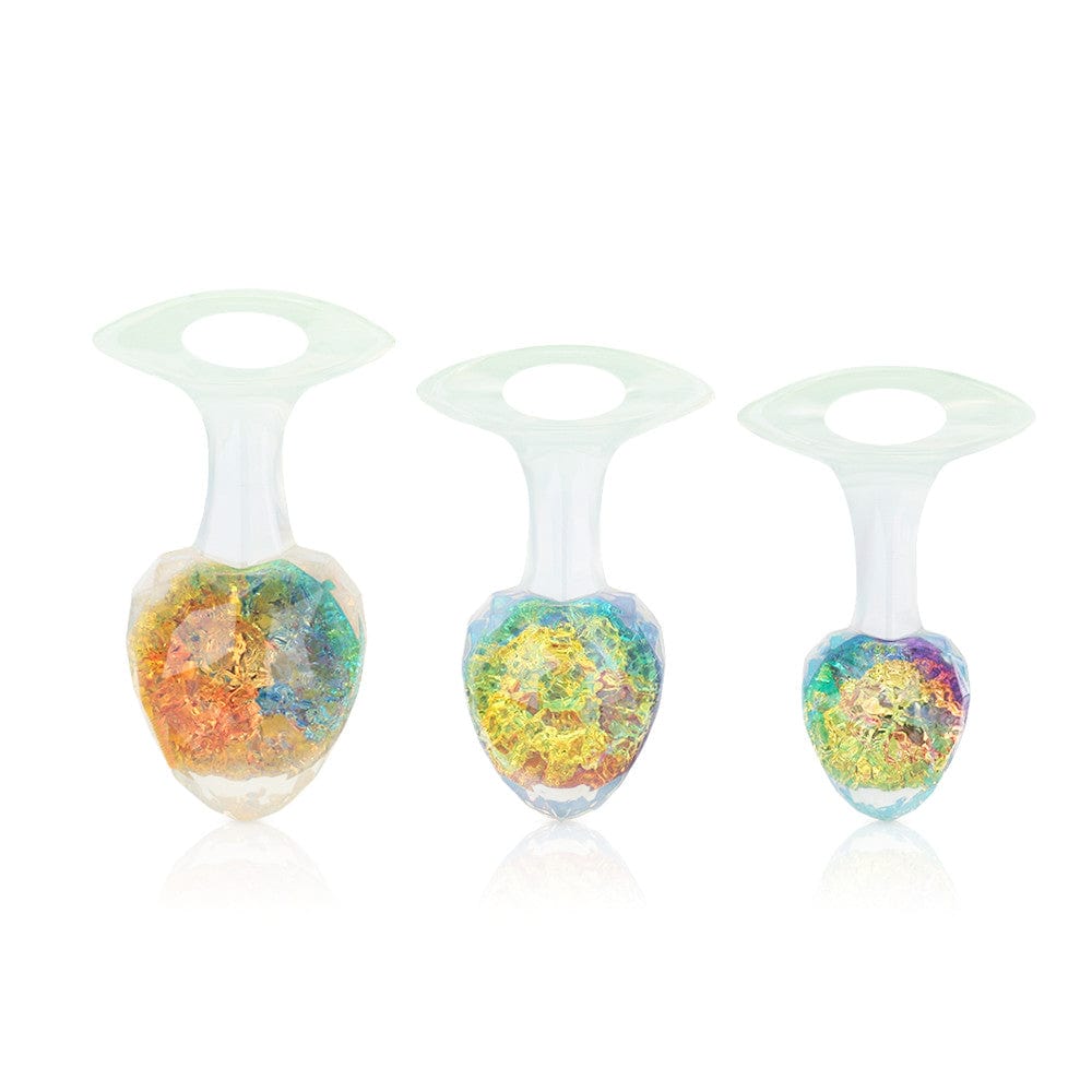 Quusvik Diamond Crystal Rainbow Butt Plug – 3 Sizes, Sensory Glass Beads, Discreet Wear, Body-Safe Silicone