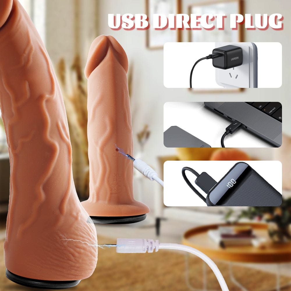 6.69'' Yeain Wearable Double-headed Thrusting Dildo Vibrator For LGBT