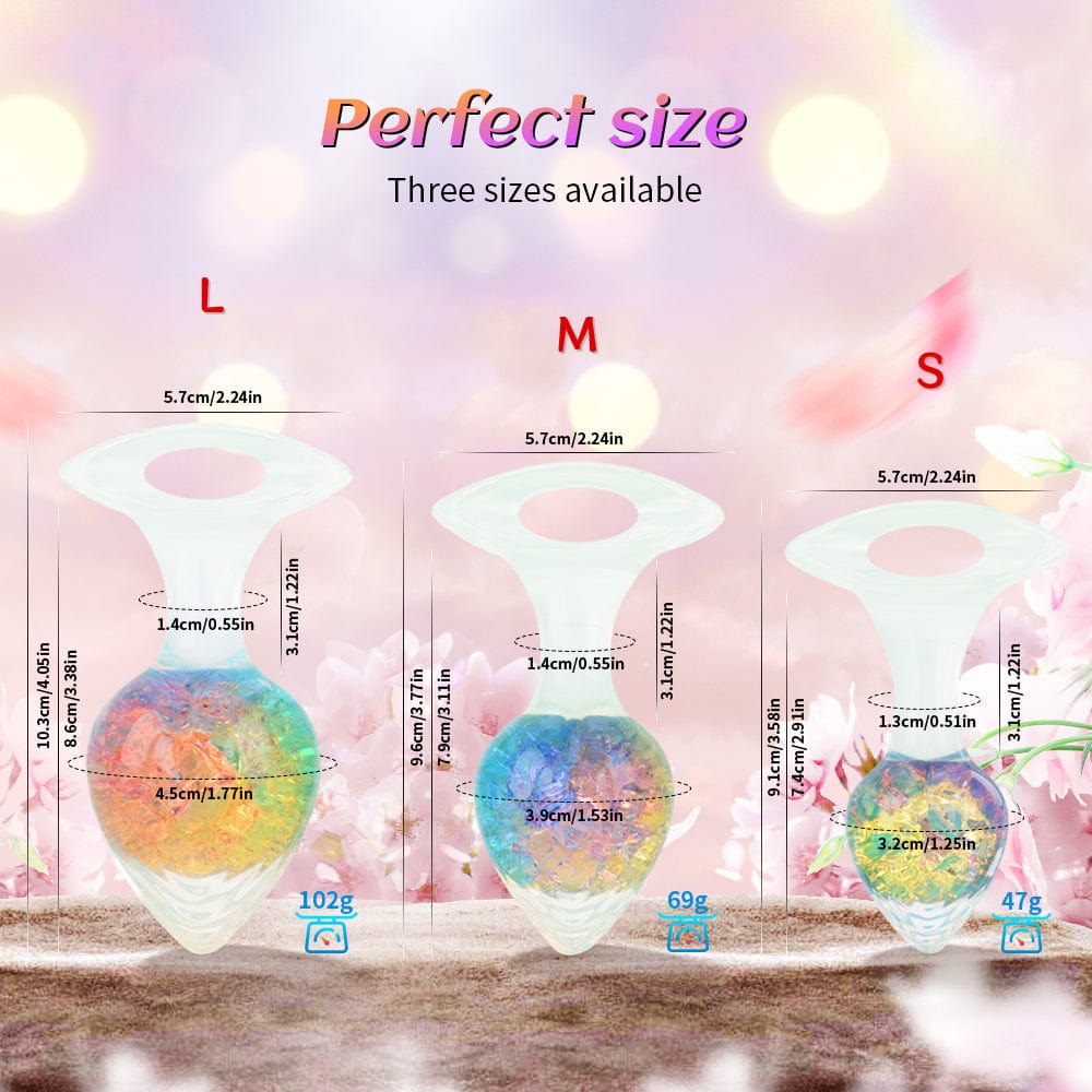 Quusvik Love-Shaped Crystal Butt Plug – Weighted Anal Plug for G-Spot & Prostate Stimulation, 3 Sizes, O-Ring Base, Liquid Silicone
