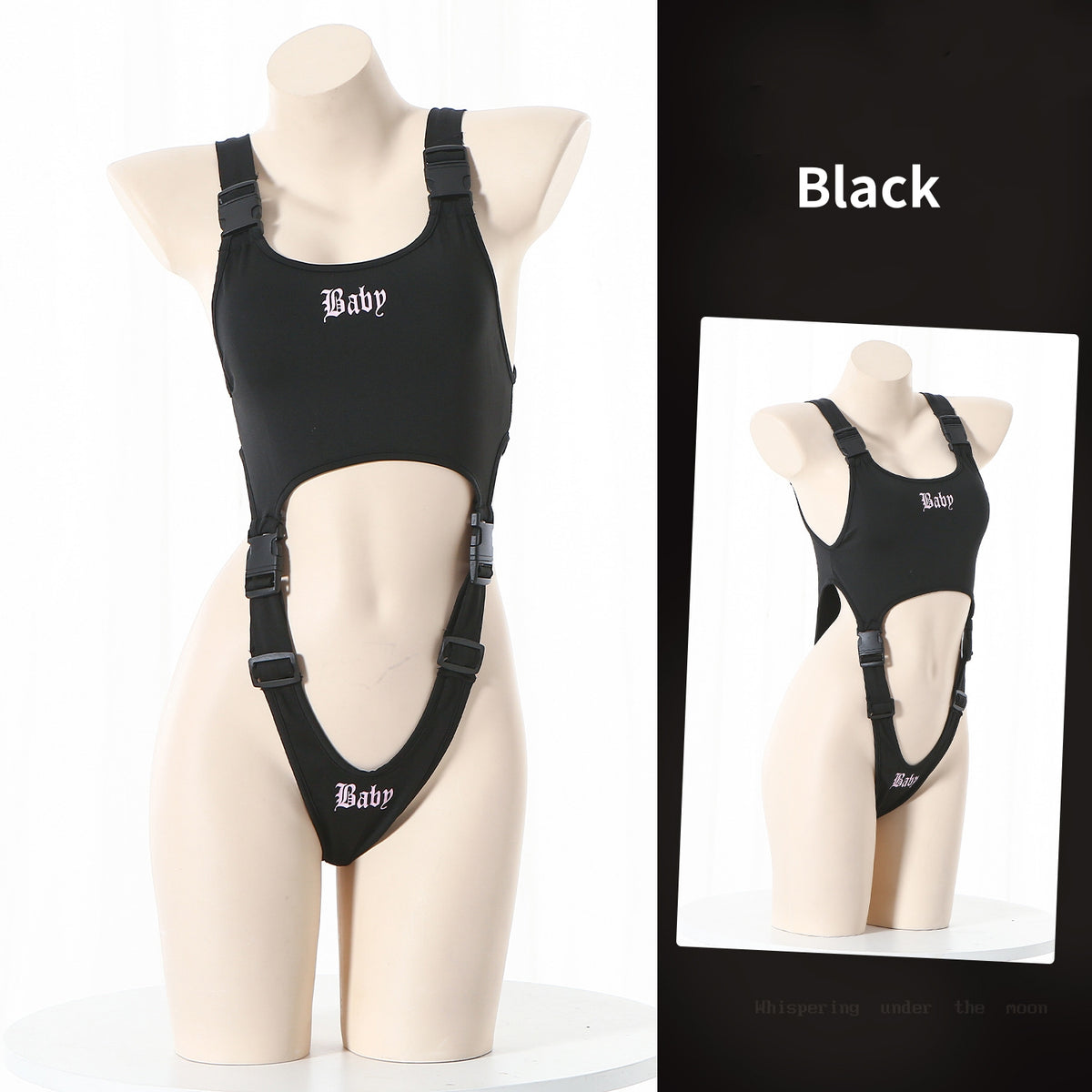 "Baby" Printed One-piece Strap Buckle Sexy Lingerie