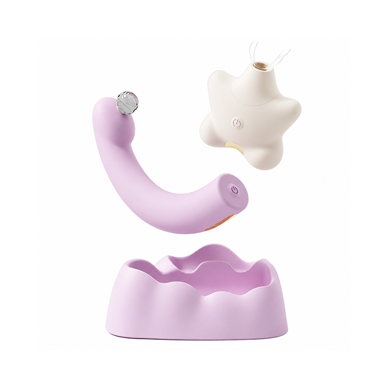 JIUUY XingMian Triple-Sensation Modular Clitoral Tapping, Suction & G-Spot Vibrator Set