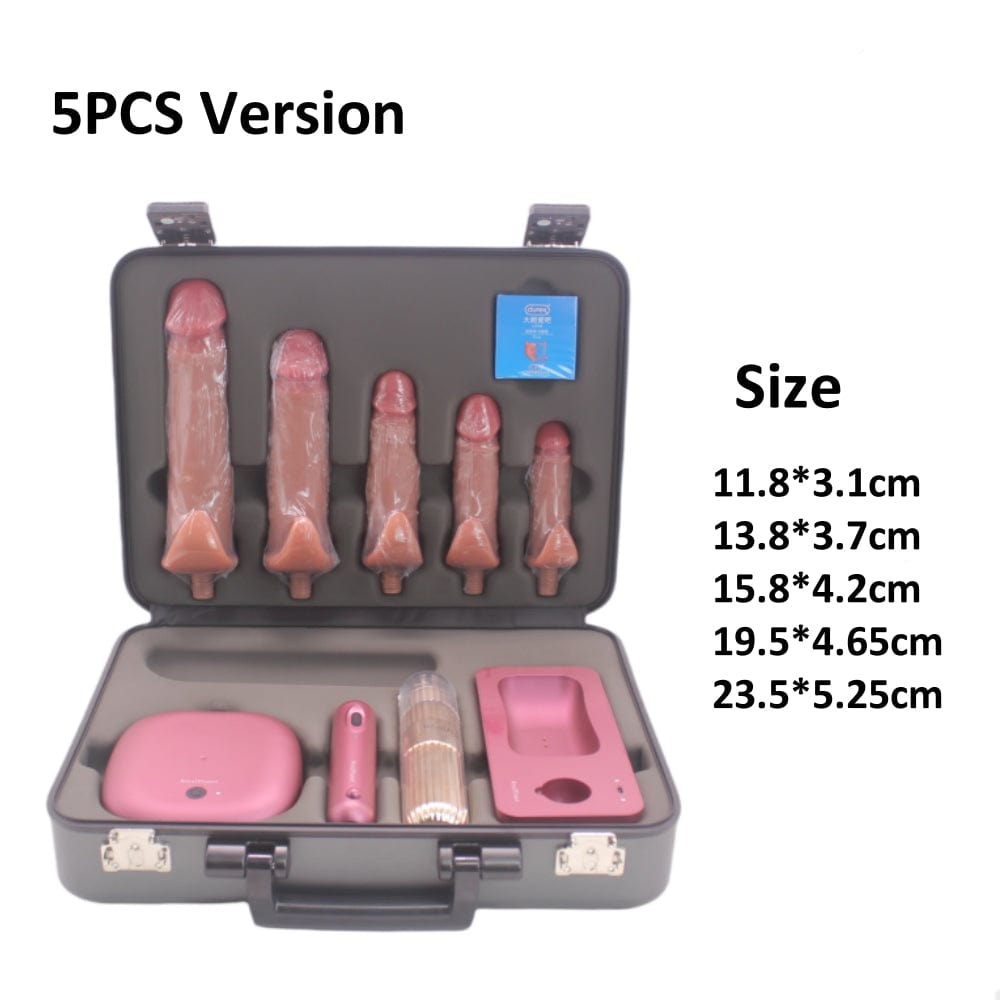 Quusvik Auto Thrusting Sex Machine Set – Fernbedienung, Teleskop + Vibration, Aufbewahrungsbox mit Passwortsperre (3 Set-Optionen)