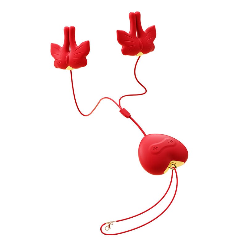 Butterfly Vibrating Nipple Clamps – 9-Mode Neck-Hanging Clitoral Stimulator with Magnetic Clamps & USB Rechargeable Design