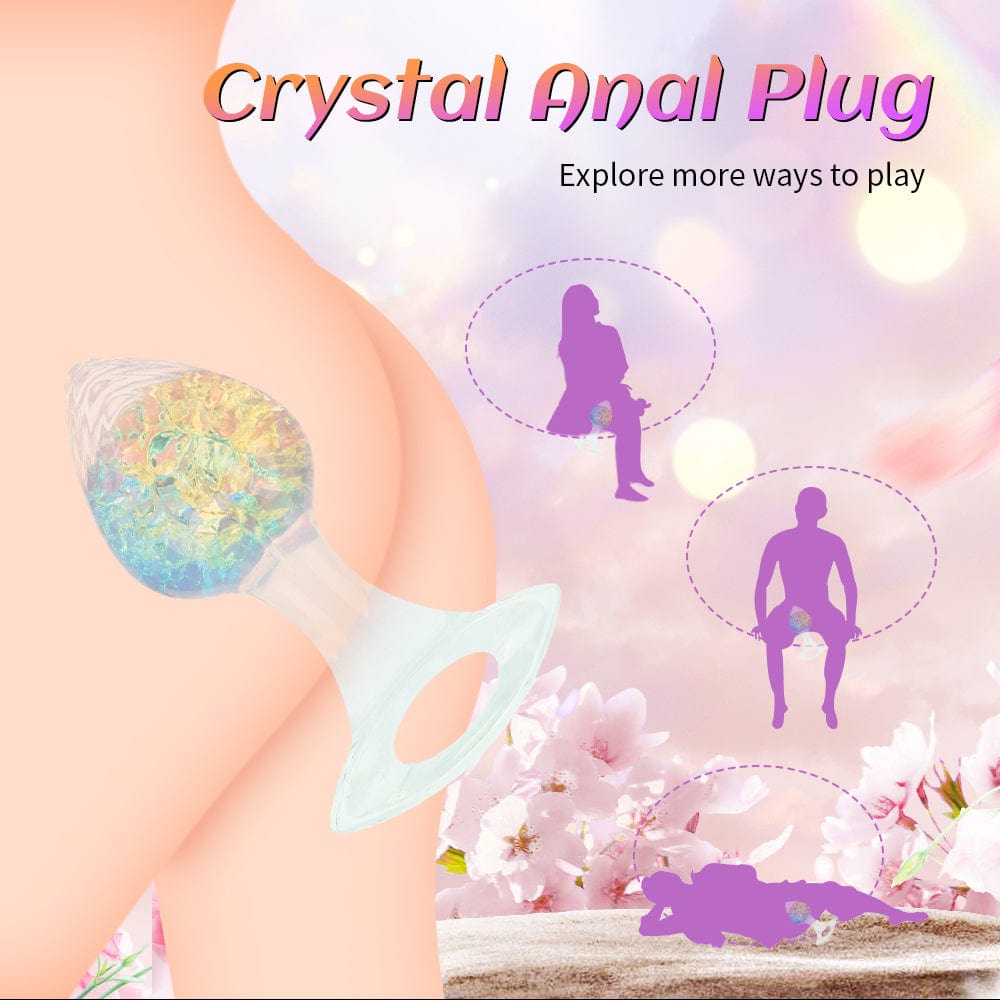 Quusvik Love-Shaped Crystal Butt Plug – Weighted Anal Plug for G-Spot & Prostate Stimulation, 3 Sizes, O-Ring Base, Liquid Silicone