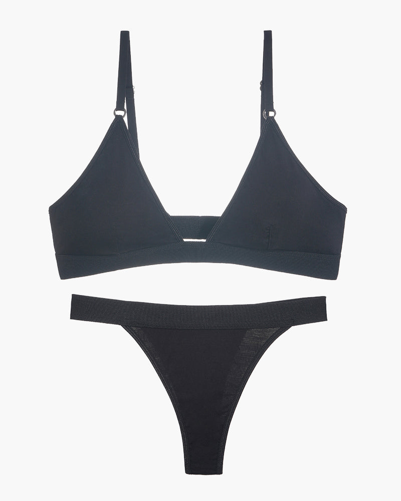 Comfortable Triangle Bra Thong Set