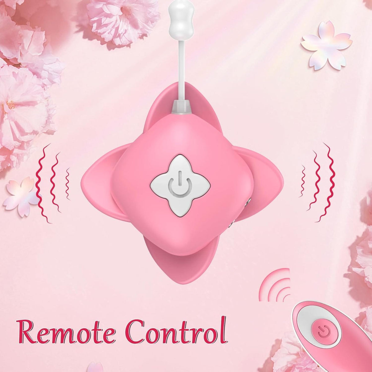 Quusvik Vibrating Nipple Clamps – 10 Vibration Modes, Remote Control, IPX6 Waterproof, Gentle Grip (Pink)