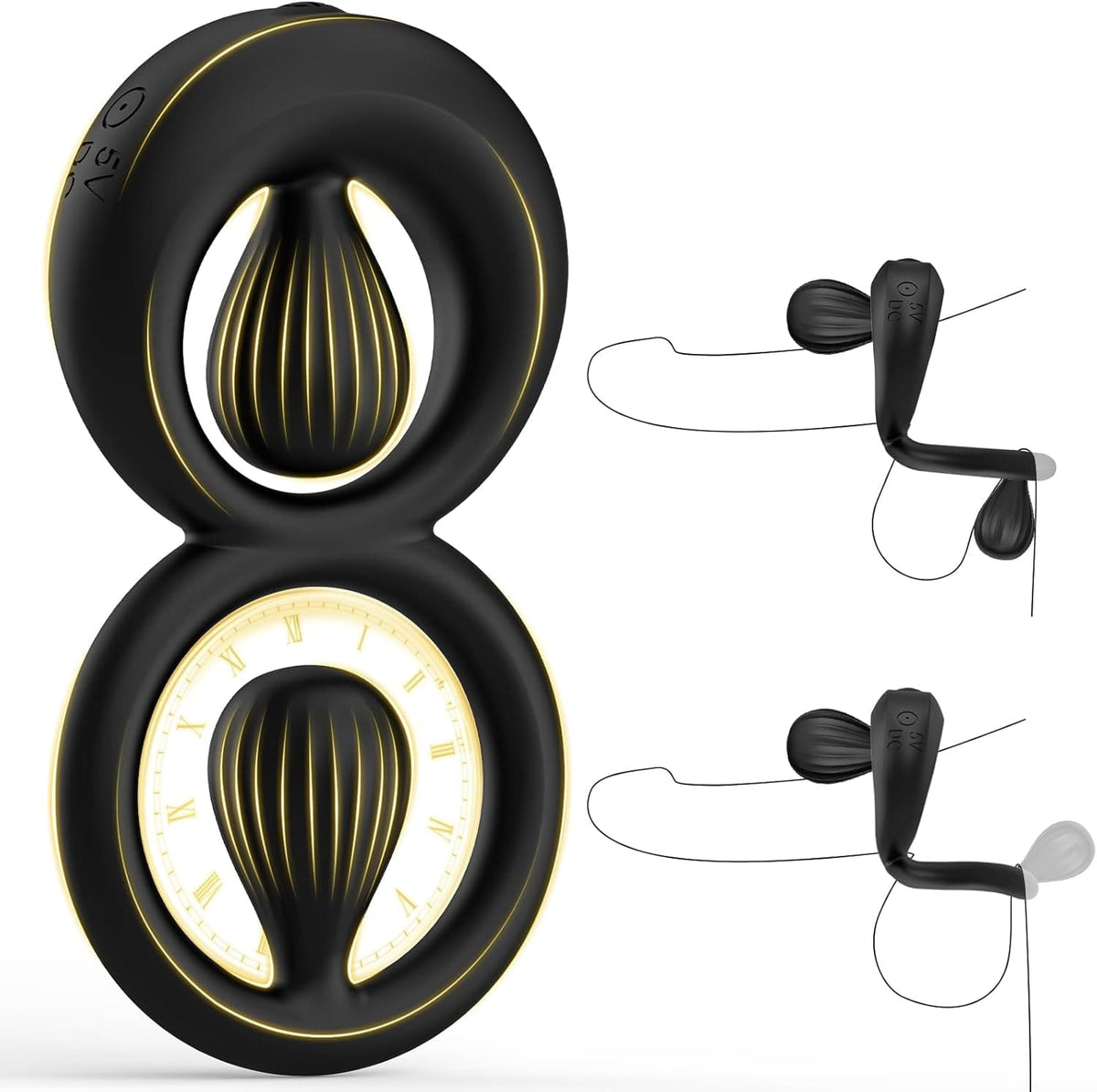 Vibrating Dual Cock Ring with Adjustable Beads