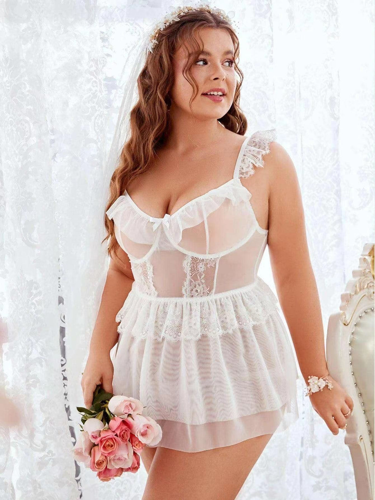 Sexy Mesh Lace Stockings with Garter Belt Temptation