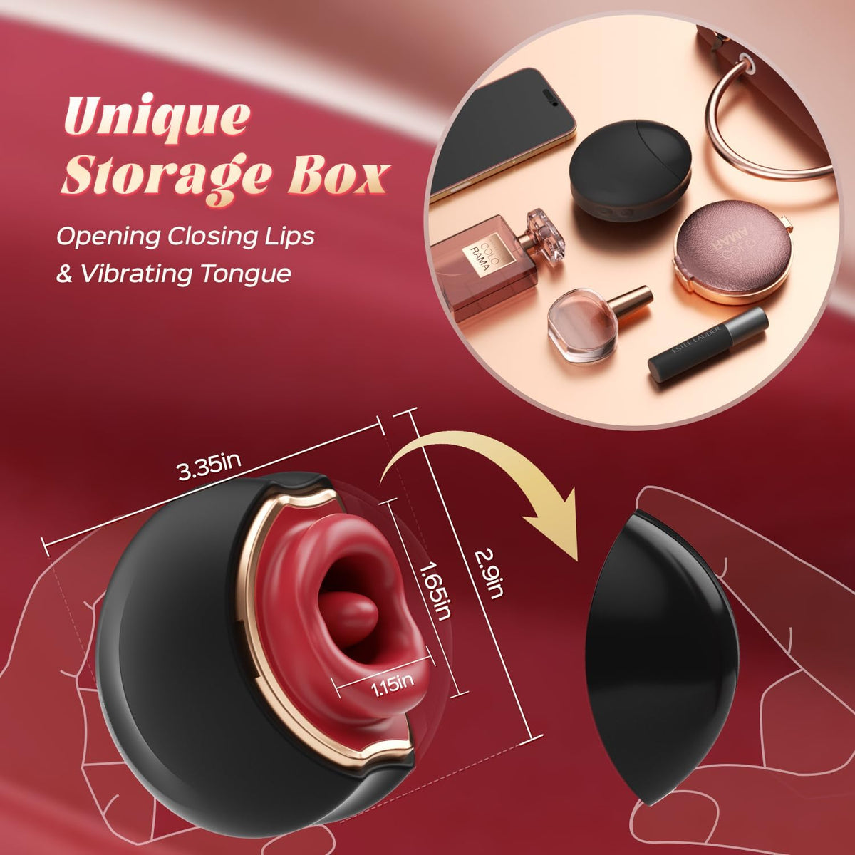Quusvik - Upgraded Rose Mouth-Shaped Vibrator | Biting, Licking & Clitoral Stimulation
