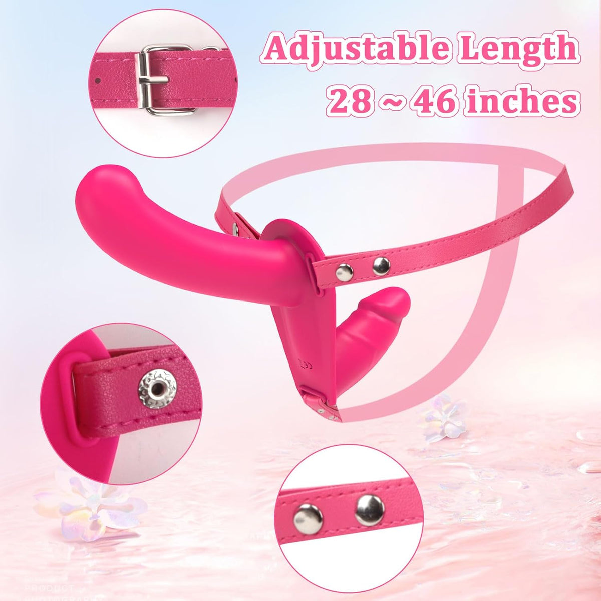 6.3'' Lesbian Strap-on Dildo Vibrator Double-ended Dildo with Remote Control