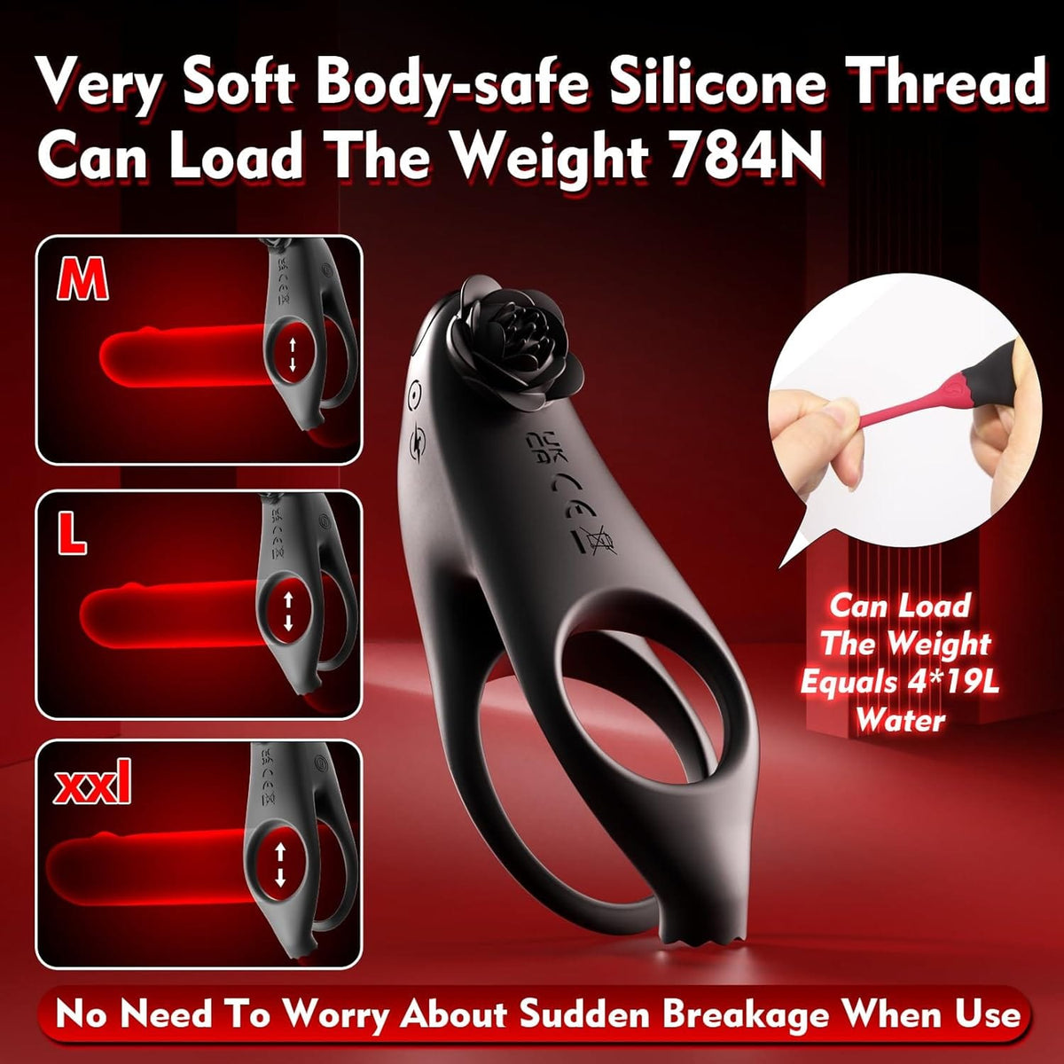 Detachable Design Vibrating Cock Penis Ring With Anal Plug for Couple