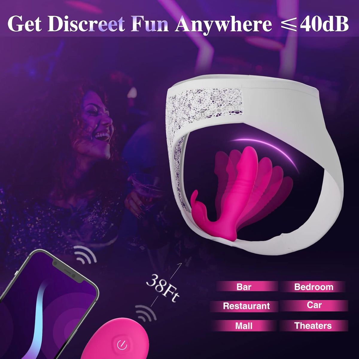Quusvik - 3-in-1 Bunny Wearable Thrusting G-Spot Vibrator with App & Remote Control