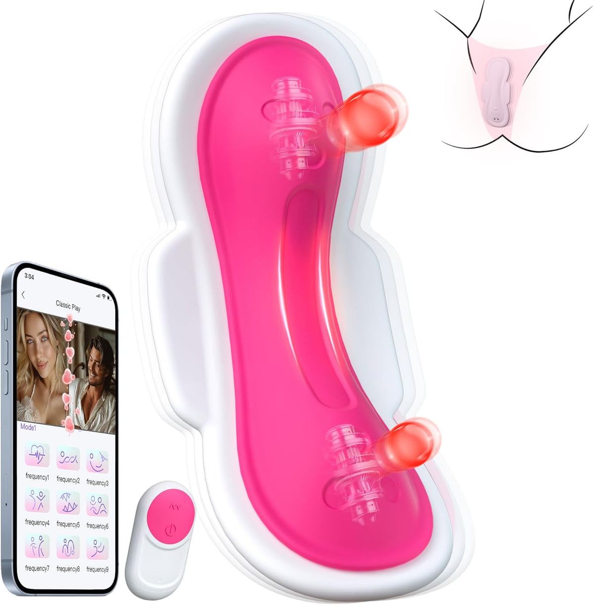 Quusvik - Wearable Panty Vibrator with Remote & App Control | Clit & Nipple Stimulator