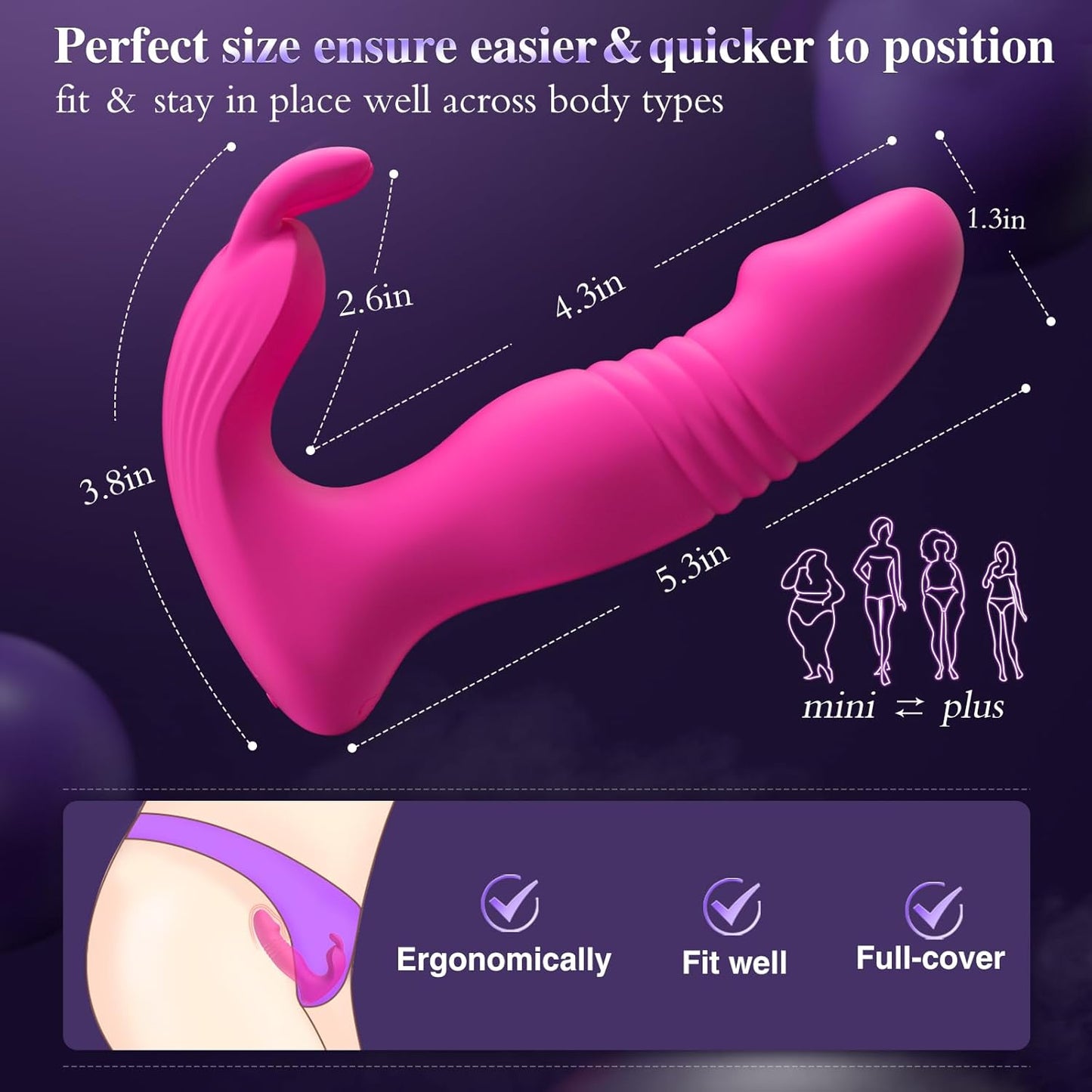 Quusvik - 3-in-1 Bunny Wearable Thrusting G-Spot Vibrator with App & Remote Control