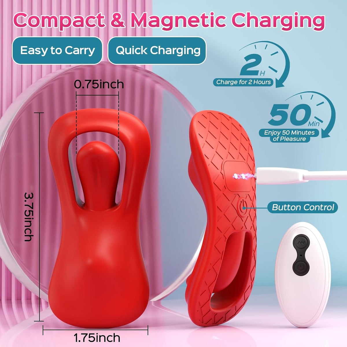 Quusvik Tongue Wearable Vibrator with Remote and APP Control