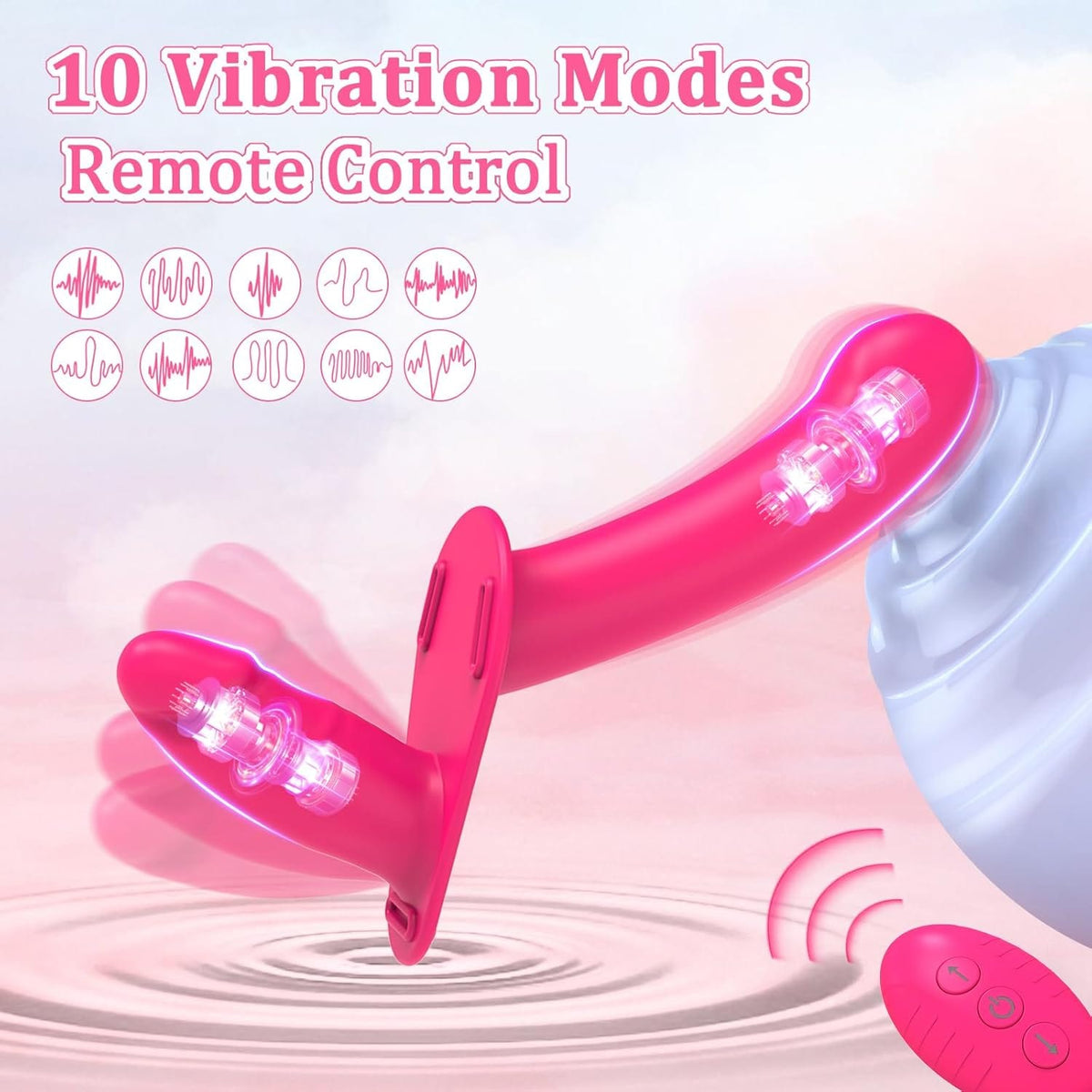 6.3'' Lesbian Strap-on Dildo Vibrator Double-ended Dildo with Remote Control