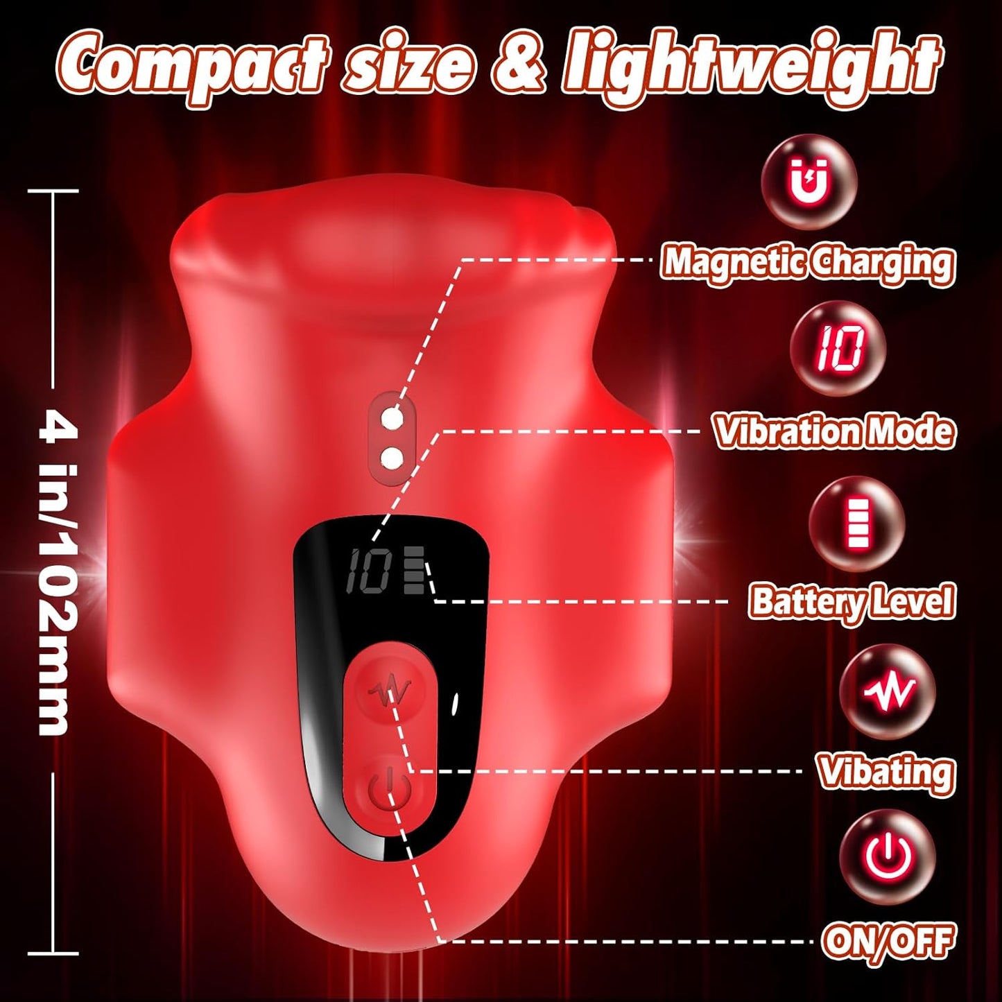 Quusvik 360° Mouth-Wrapped Penis Vibrator – LCD Display & Dual Motors for Glans Training