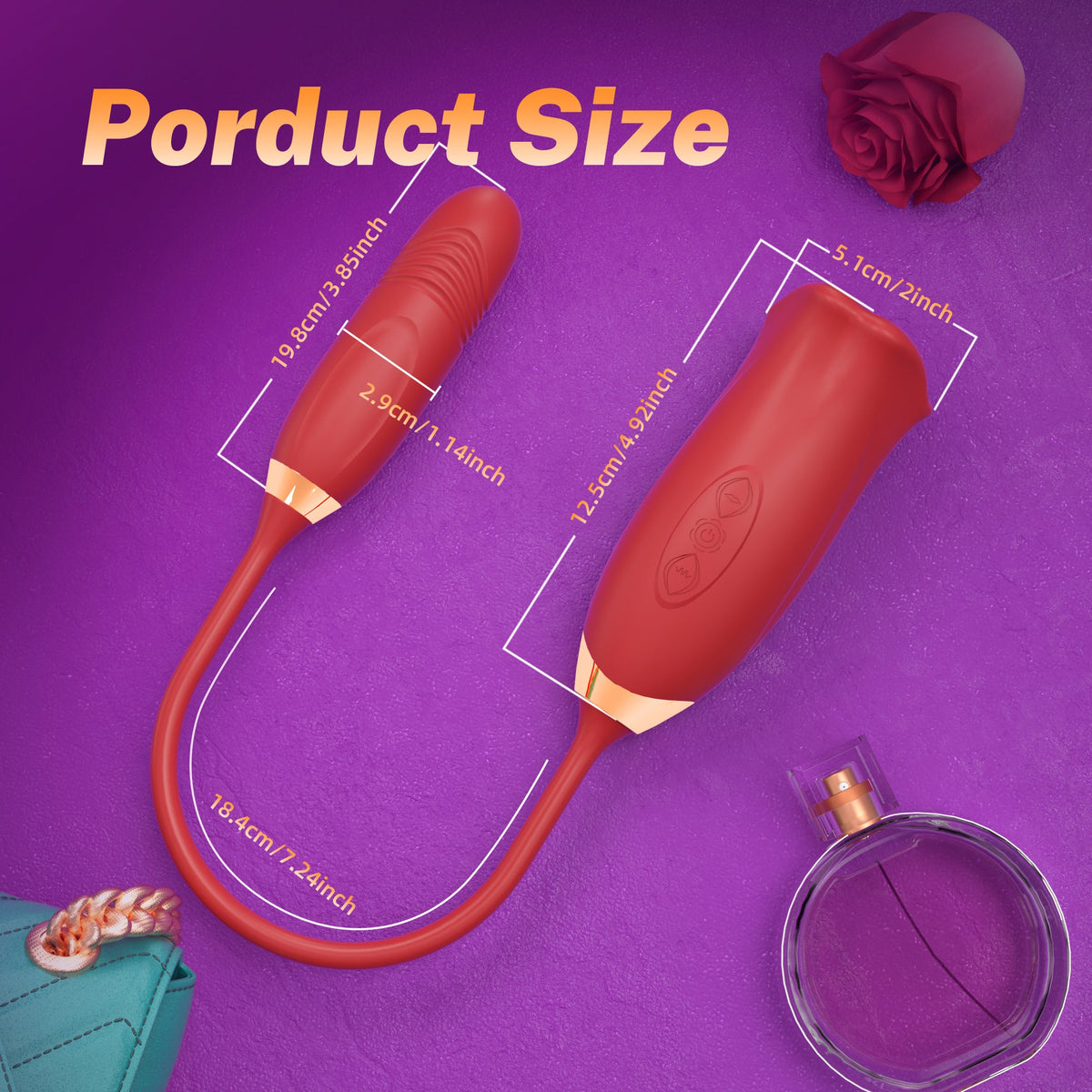 Quusvik - Rose Muncher Rose Kiss Tongue Vibrator With Thrusting Dildo Vibrator