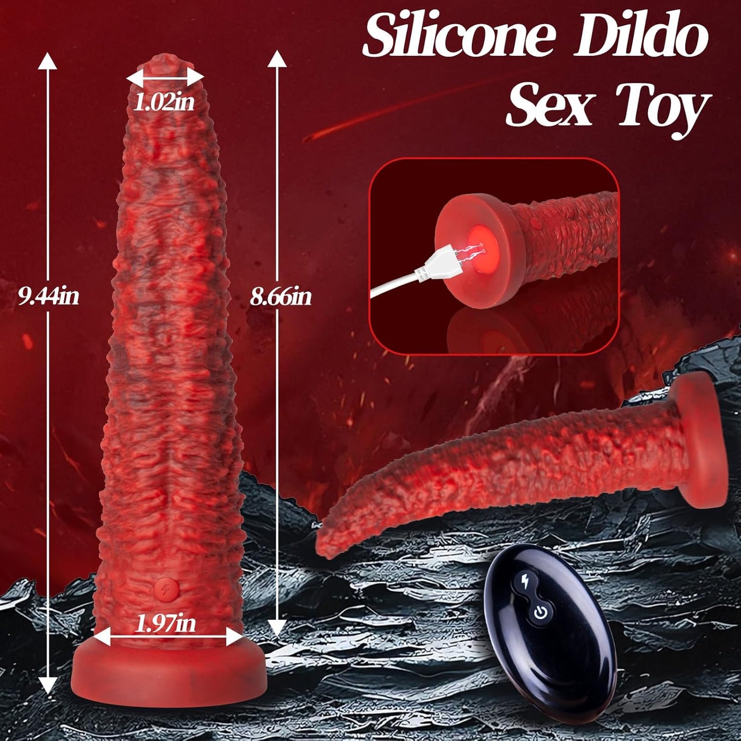 Quusvik - 9.5-Inch Monster Tongue Thrusting Dildo Vibrator | Remote-Controlled Pleasure