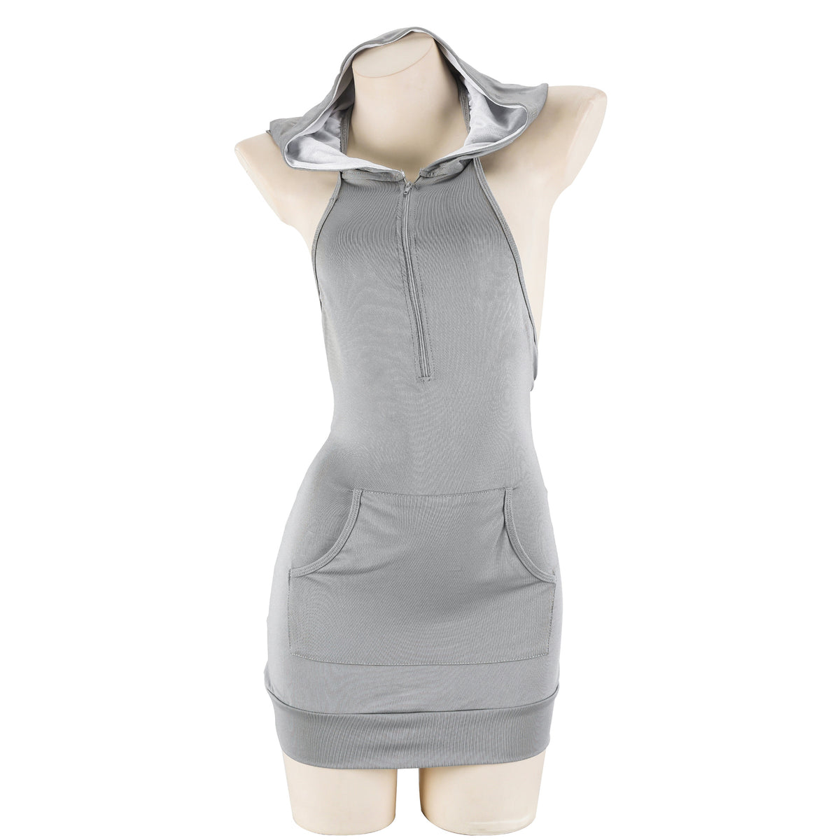 Sexy Backless Hooded Dress Kawaii Zipper Nightdress