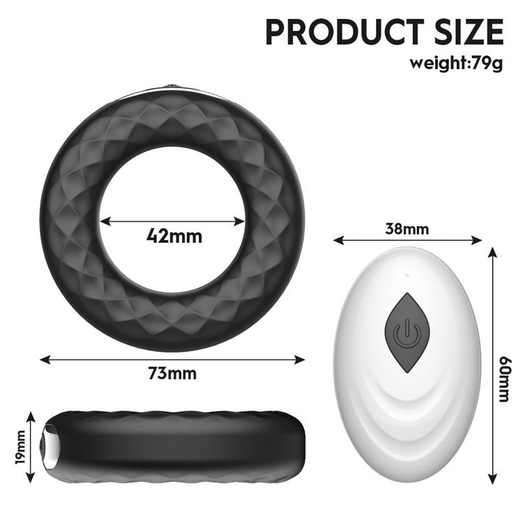 Quusvik - Vibrierender Penisring mit Fernbedienung, Spermasperre, Verzögerung, magischer Ring