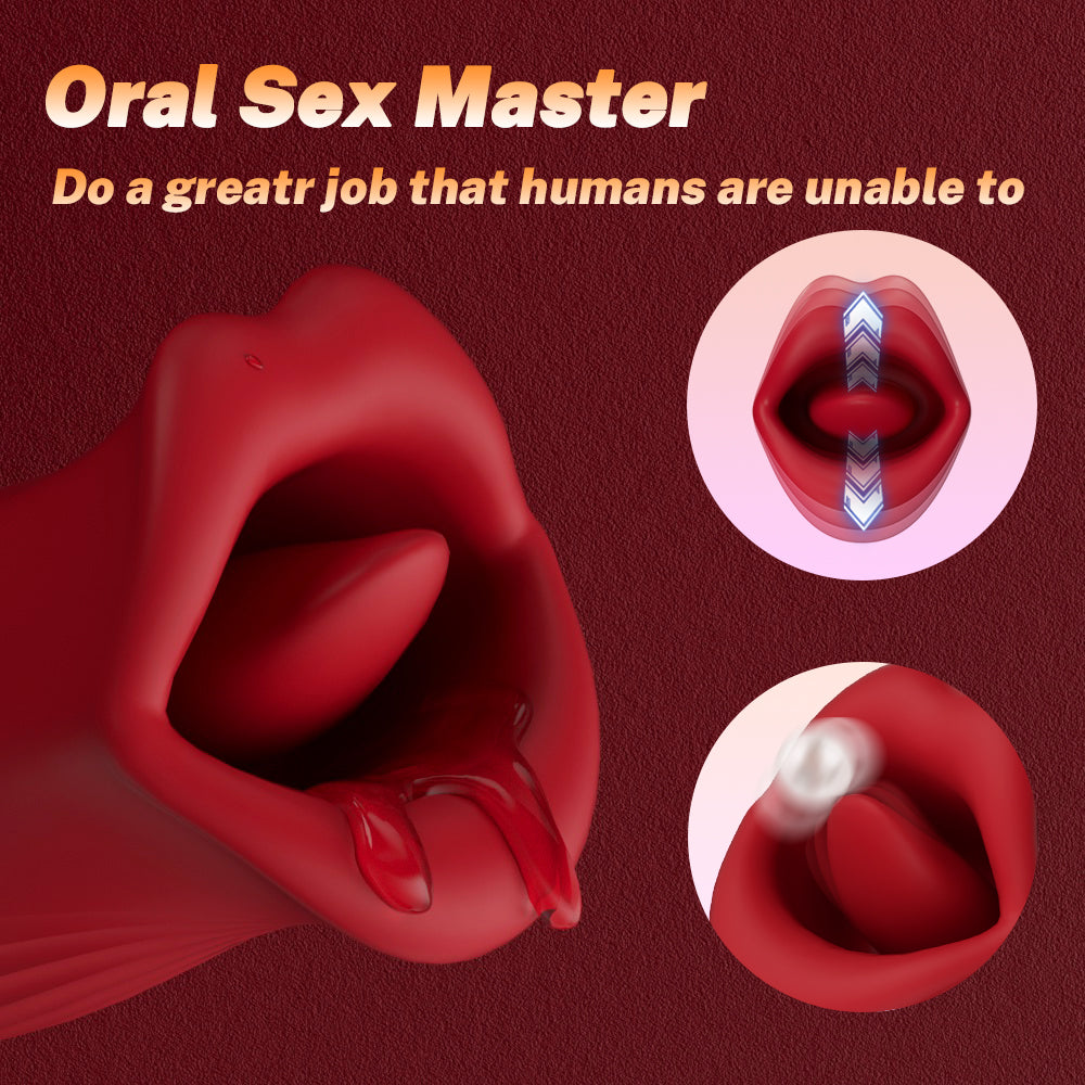 Quusvik - Rose Muncher Rose Kiss Tongue Vibrator With Thrusting Dildo Vibrator