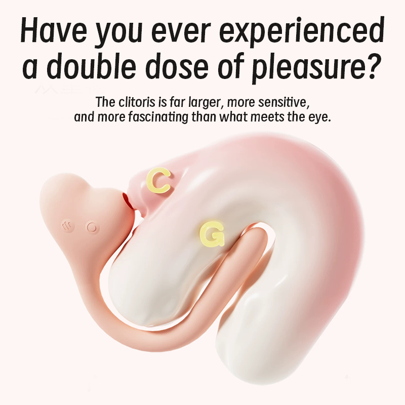 JIUUY Heart-Shaped Dual-End Clitoral Suction & G-Spot Vibrator