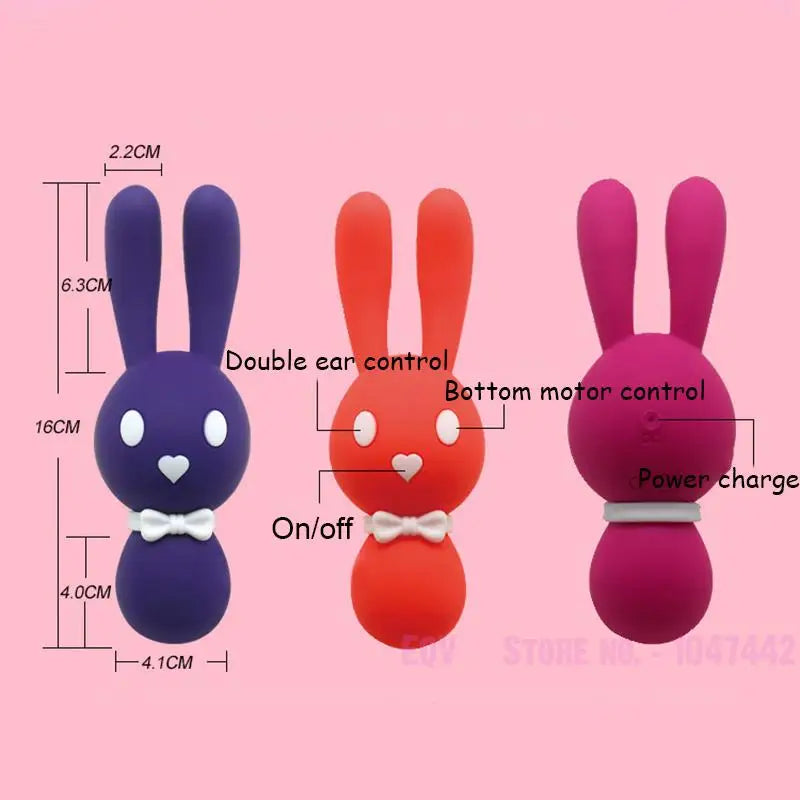 Quusvik Bunny Vibrator Nipple Clamps Estimulador Clitoris Vibrator