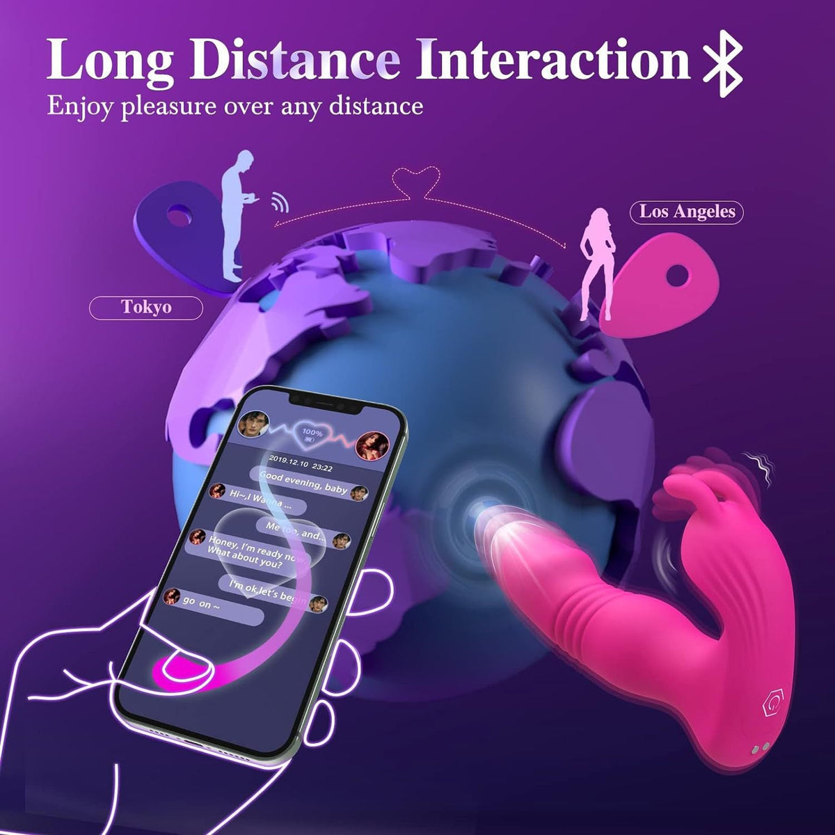 Quusvik - 3-in-1 Bunny Wearable Thrusting G-Spot Vibrator with App & Remote Control