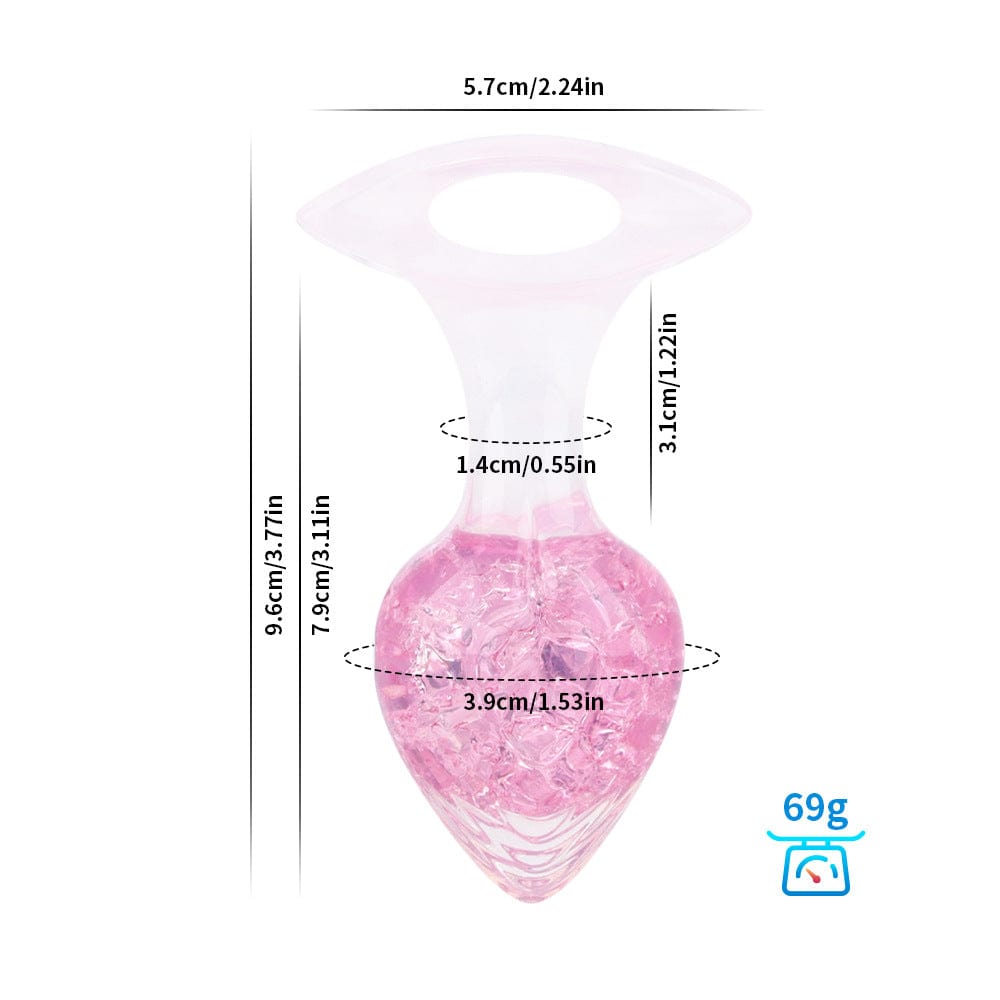 Quusvik Love-Shaped Crystal Butt Plug – Weighted Anal Plug for G-Spot & Prostate Stimulation, 3 Sizes, O-Ring Base, Liquid Silicone