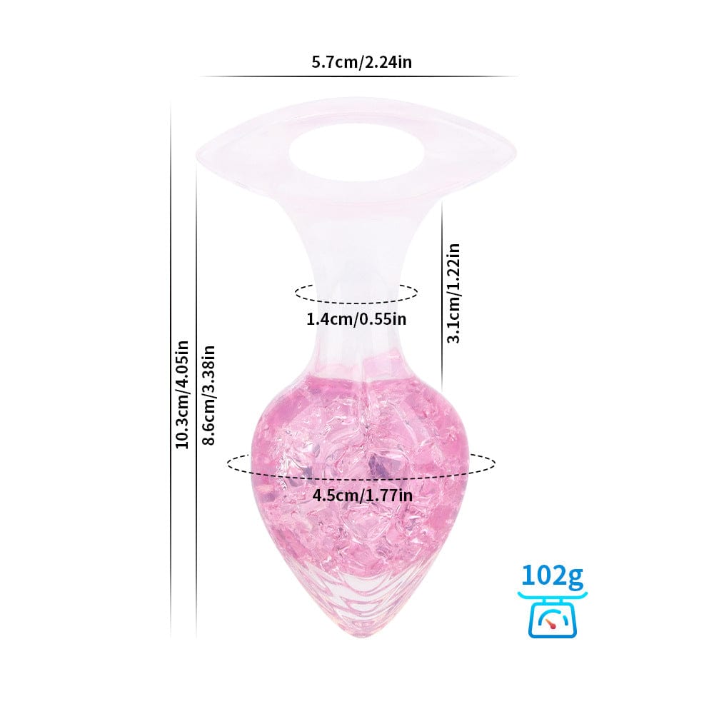 Quusvik Love-Shaped Crystal Butt Plug – Weighted Anal Plug for G-Spot & Prostate Stimulation, 3 Sizes, O-Ring Base, Liquid Silicone
