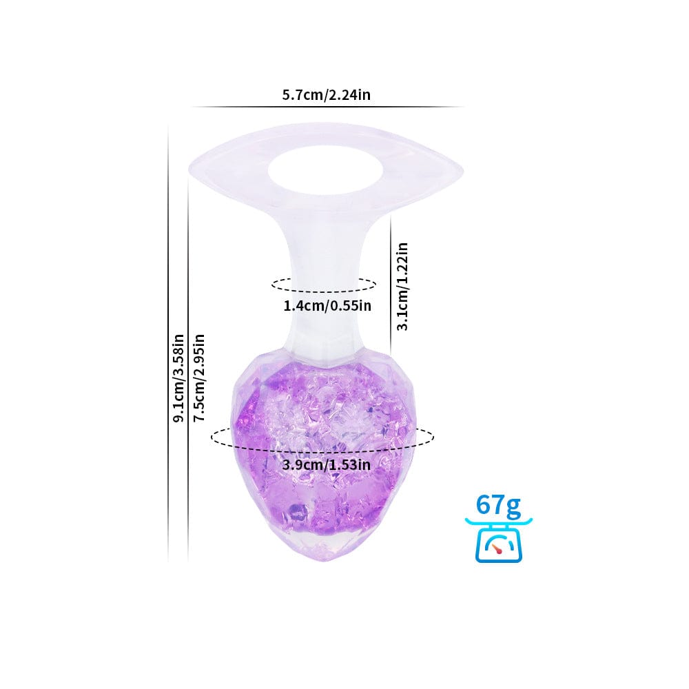 Quusvik Diamond Crystal Rainbow Butt Plug – 3 Sizes, Sensory Glass Beads, Discreet Wear, Body-Safe Silicone