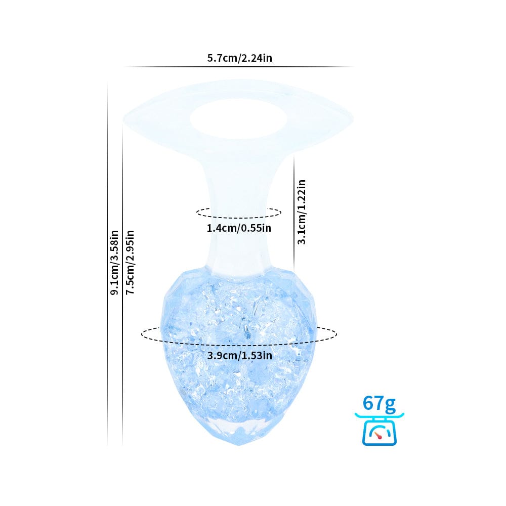 Quusvik Diamond Crystal Rainbow Butt Plug – 3 Sizes, Sensory Glass Beads, Discreet Wear, Body-Safe Silicone
