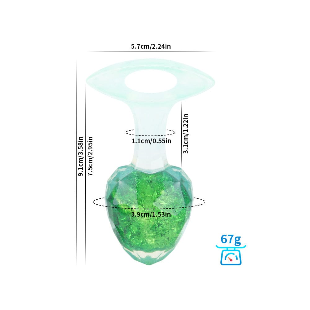Quusvik Diamond Crystal Rainbow Butt Plug – 3 Sizes, Sensory Glass Beads, Discreet Wear, Body-Safe Silicone