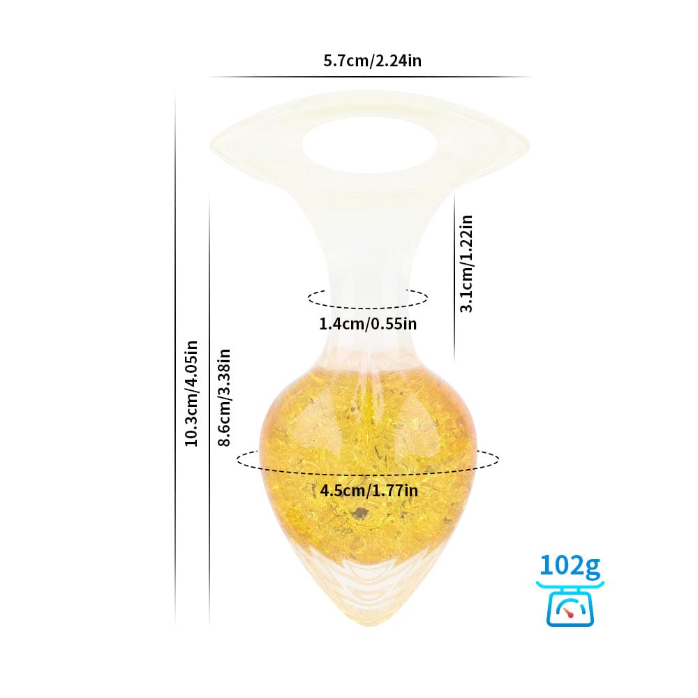 Quusvik Love-Shaped Crystal Butt Plug – Weighted Anal Plug for G-Spot & Prostate Stimulation, 3 Sizes, O-Ring Base, Liquid Silicone
