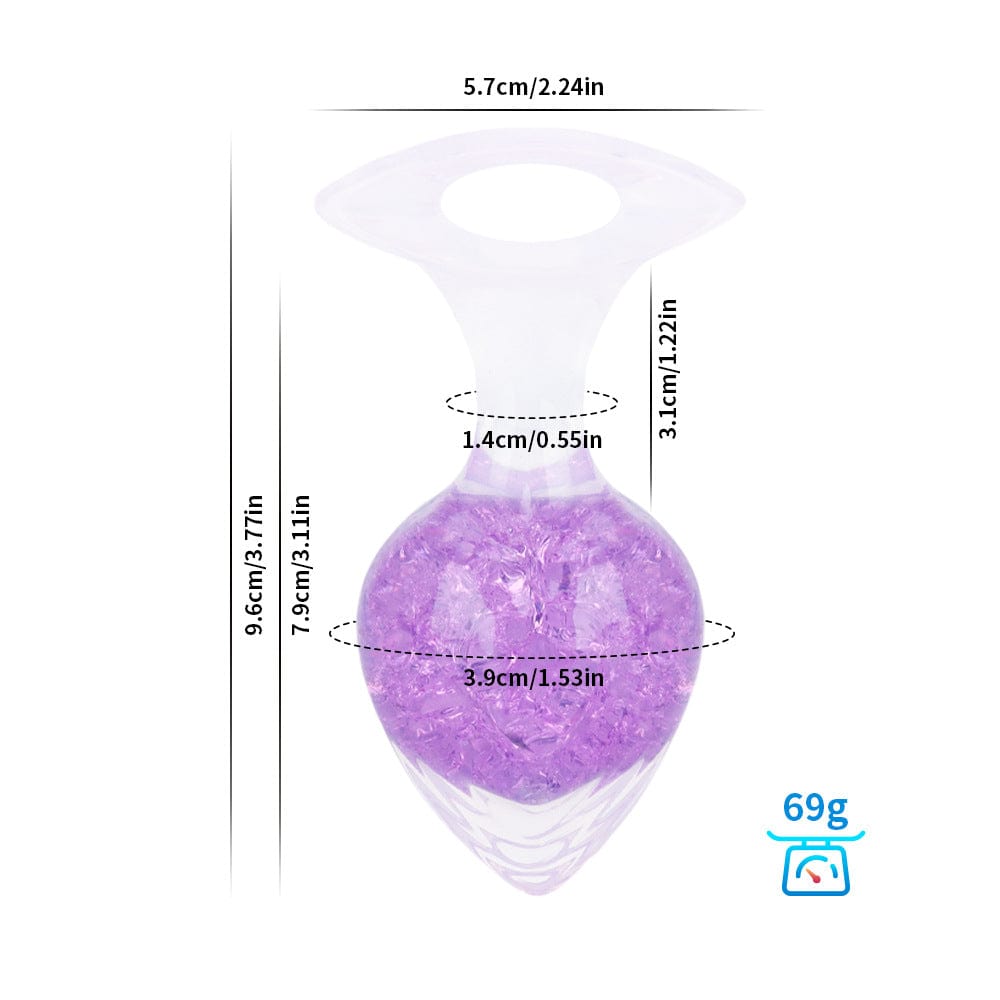 Quusvik Love-Shaped Crystal Butt Plug – Weighted Anal Plug for G-Spot & Prostate Stimulation, 3 Sizes, O-Ring Base, Liquid Silicone