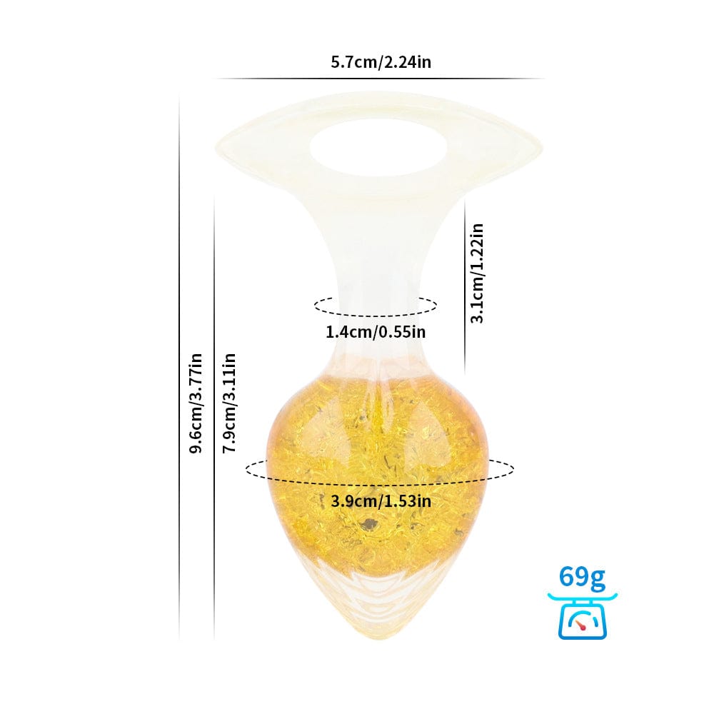 Quusvik Love-Shaped Crystal Butt Plug – Weighted Anal Plug for G-Spot & Prostate Stimulation, 3 Sizes, O-Ring Base, Liquid Silicone