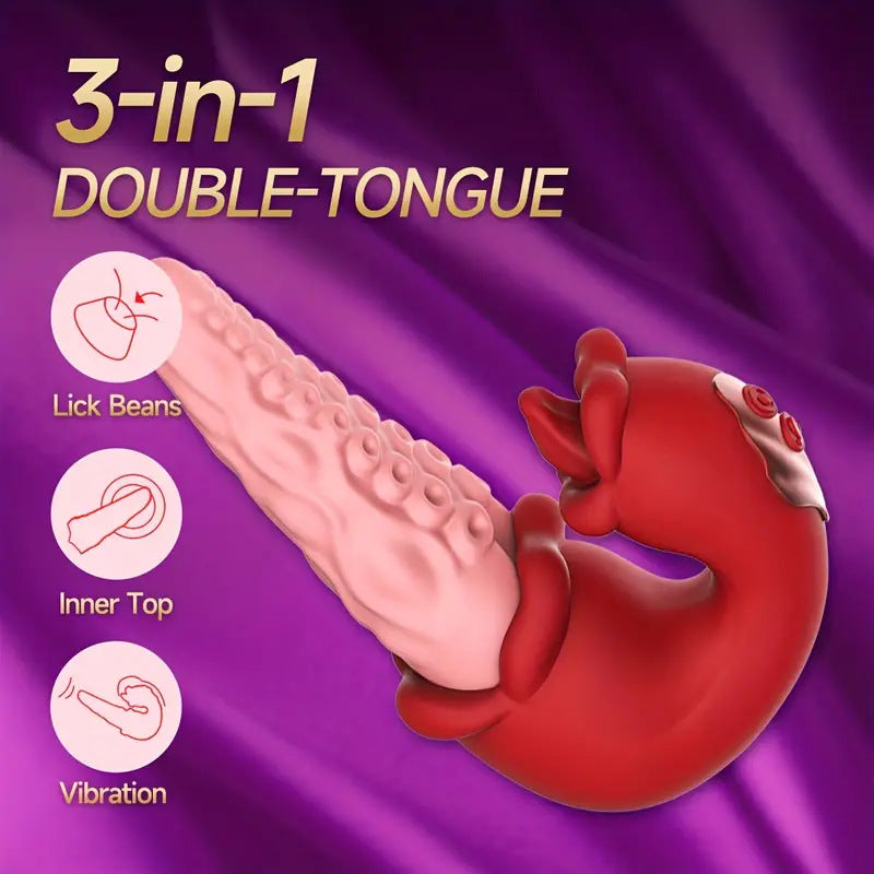 Quusvik - 3-in-1 Rose Muncher Octopus Tentacle G-Spot Vibrator | Swinging, Licking & Vibration