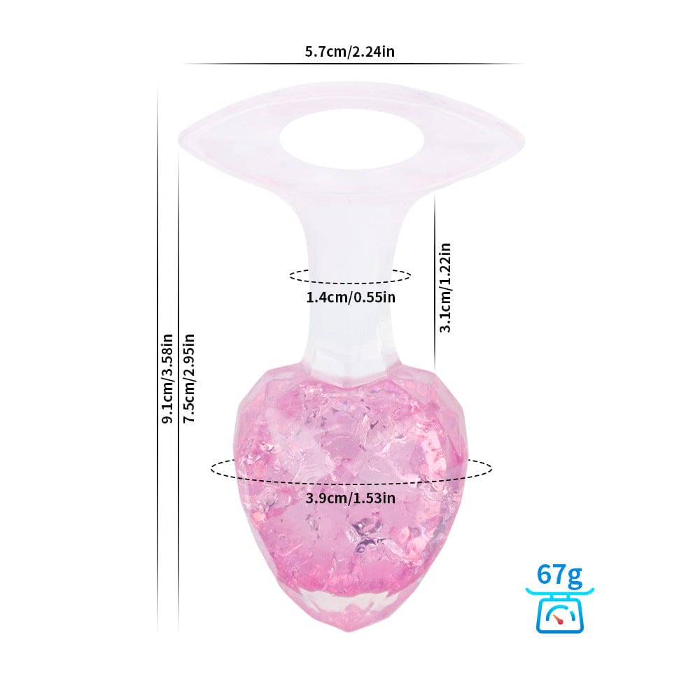 Quusvik Diamond Crystal Rainbow Butt Plug – 3 Sizes, Sensory Glass Beads, Discreet Wear, Body-Safe Silicone