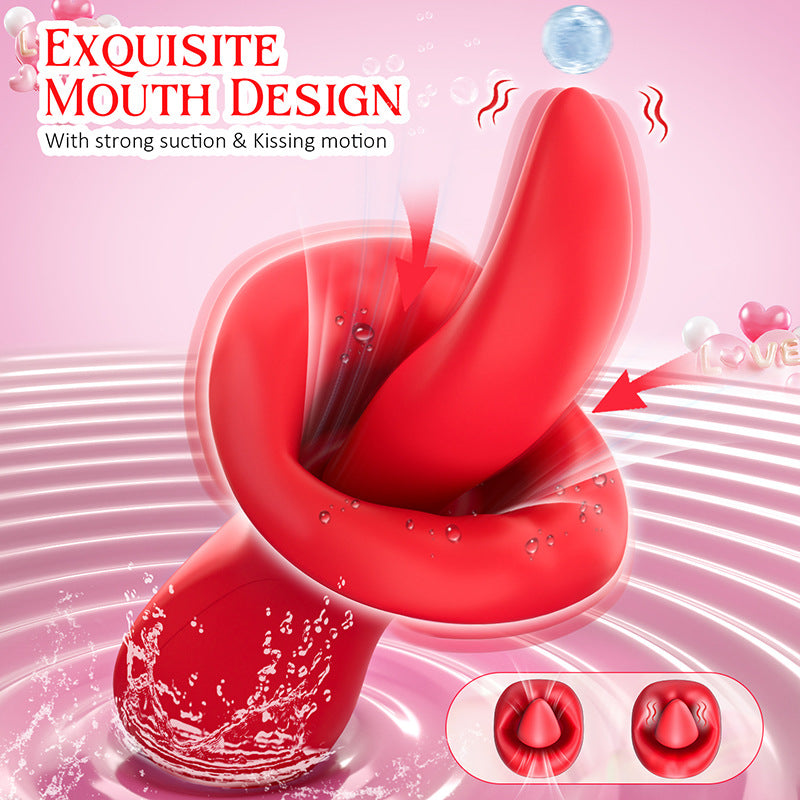Quusvik Big Mouth Clitoris Suction & G-Spot Vibrator with 10 Tongue Licking Modes