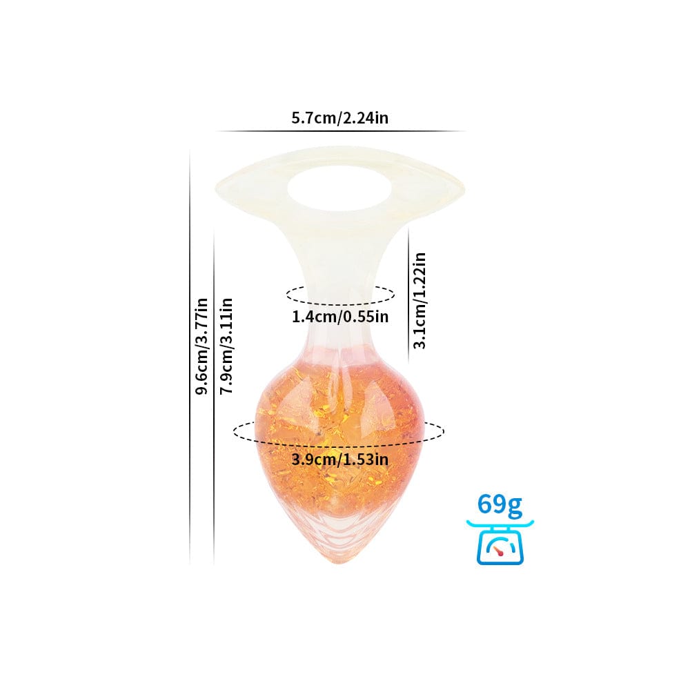 Quusvik Love-Shaped Crystal Butt Plug – Weighted Anal Plug for G-Spot & Prostate Stimulation, 3 Sizes, O-Ring Base, Liquid Silicone