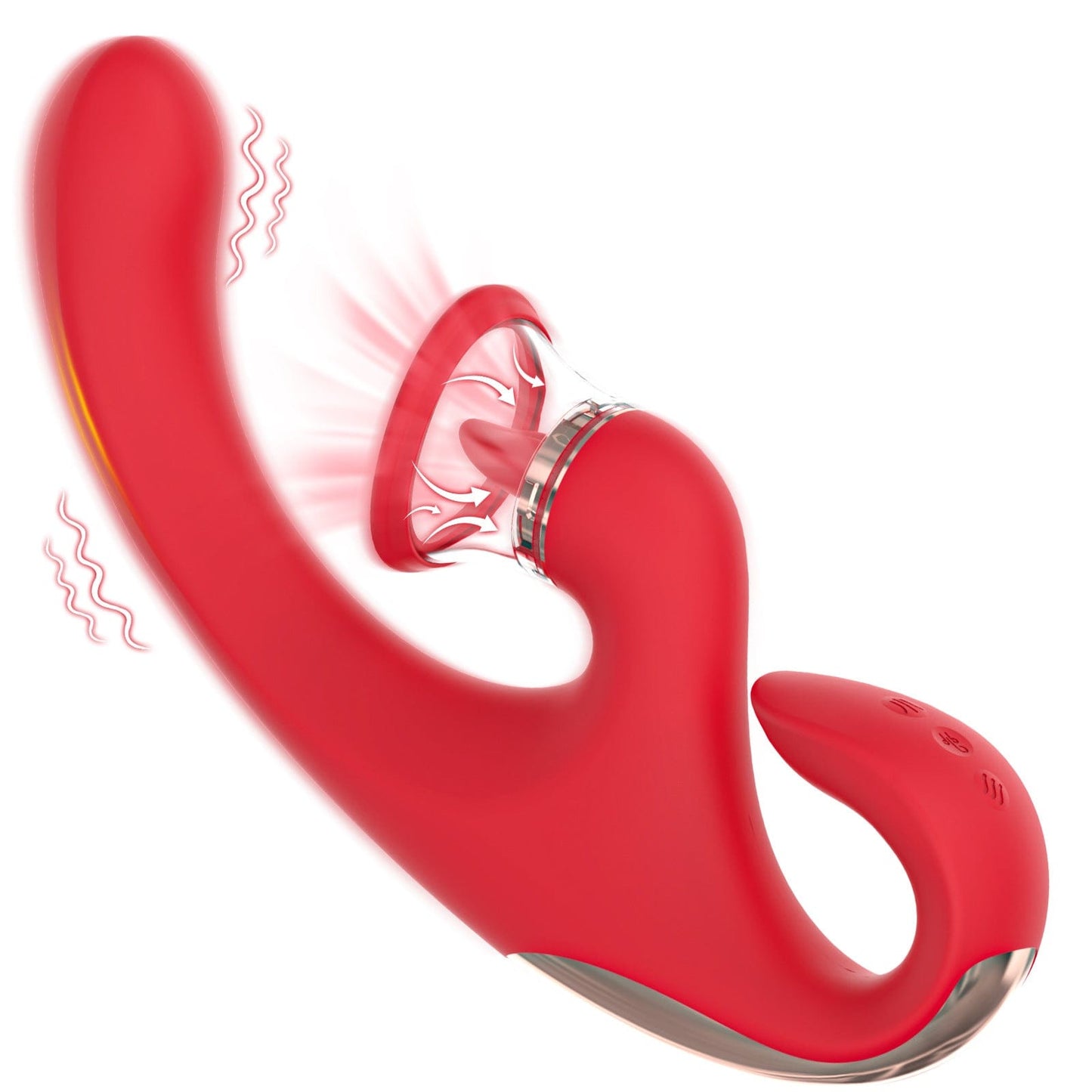 Quusvik - Sandra Tongue Licking Vibrator – 9 Vibrations & 9 Thrusting Modes, Vacuum Suction, IPX7 Waterproof, G-Spot & Clitoral Stimulation