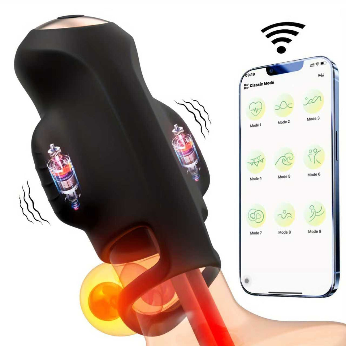 APP Control Male Trainer with Double Vibration & Locking Ring