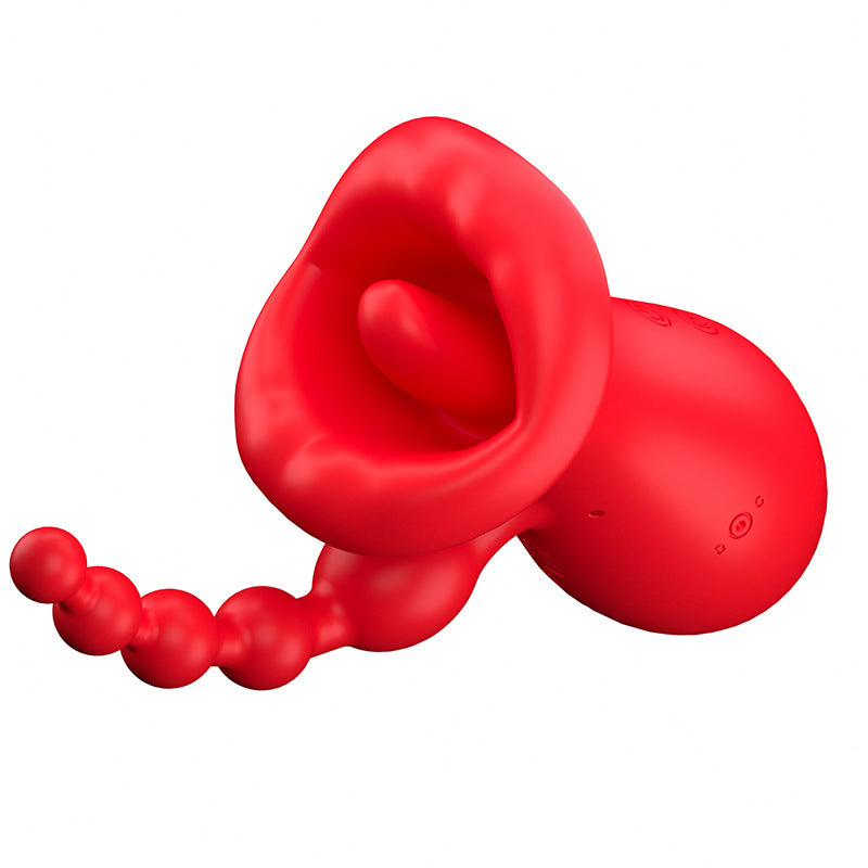 Quusvik Big Mouth Clitoral Suction & Anal Bead Vibrator – 10 Tongue Licking & Vibration Modes
