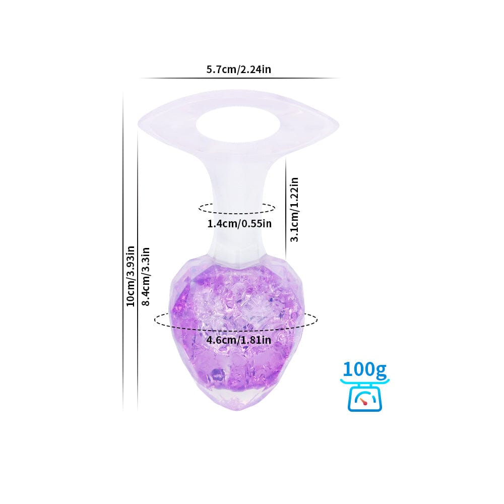 Quusvik Diamond Crystal Rainbow Butt Plug – 3 Sizes, Sensory Glass Beads, Discreet Wear, Body-Safe Silicone