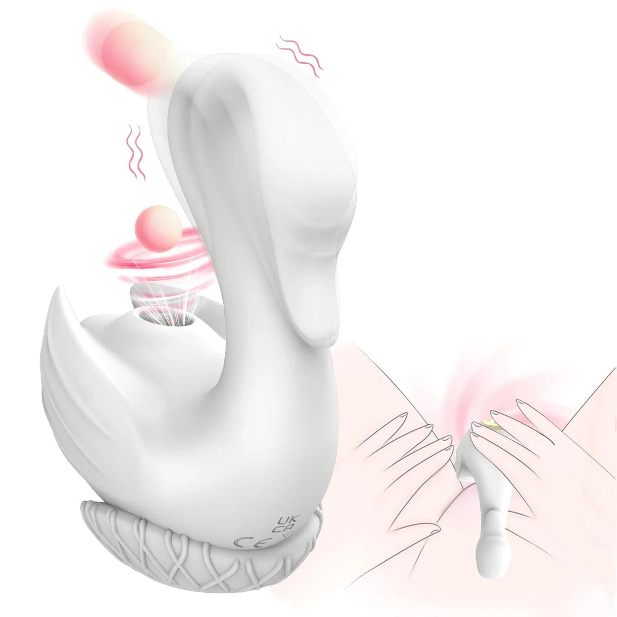 Swan Sucking Clitoral & Nipple Stimulation Vibrator – 10 Suction & Vibration Modes, USB Rechargeable, Waterproof