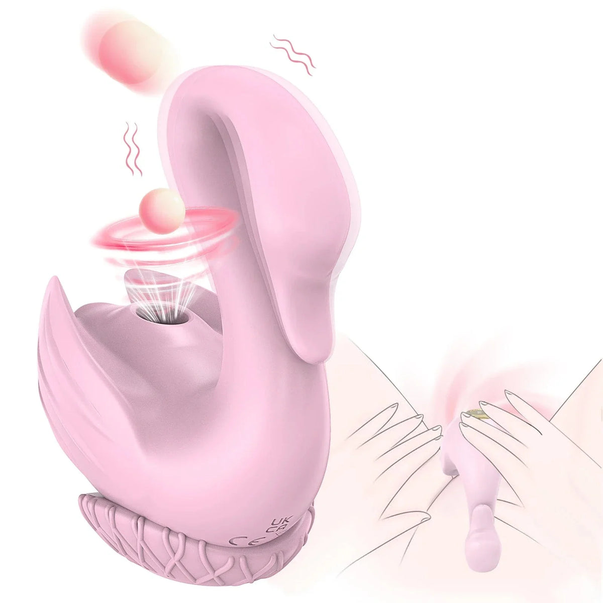 Swan Sucking Clitoral & Nipple Stimulation Vibrator – 10 Suction & Vibration Modes, USB Rechargeable, Waterproof